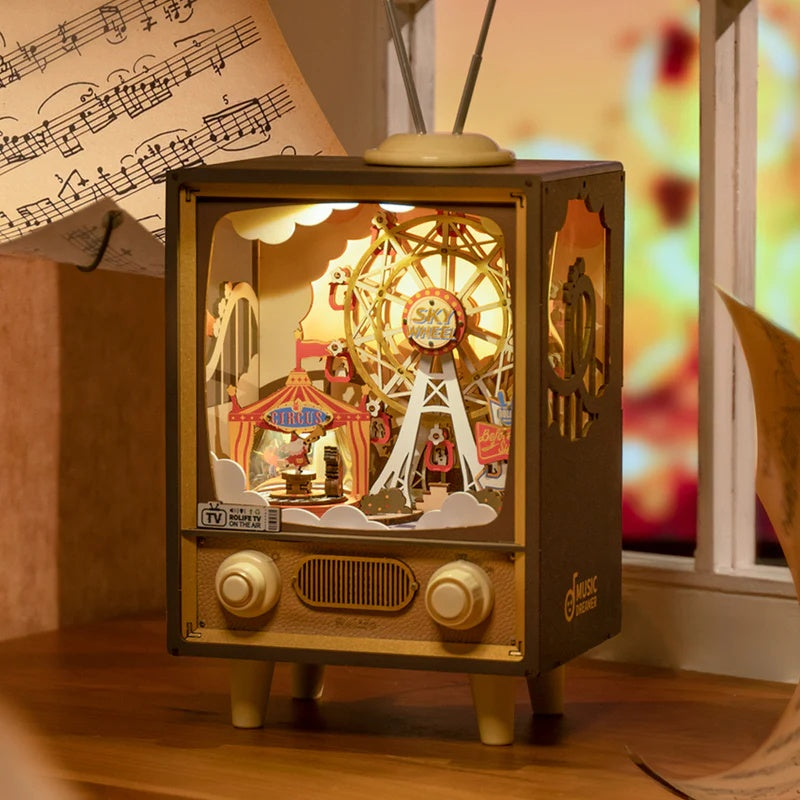 Sunset Carnival – DIY Wooden Music Box Puzzle for Kids & Adults