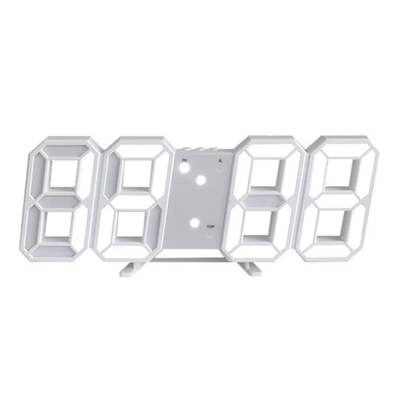 3D LED Digital Wall Clock – Date, Time & Temperature Display
