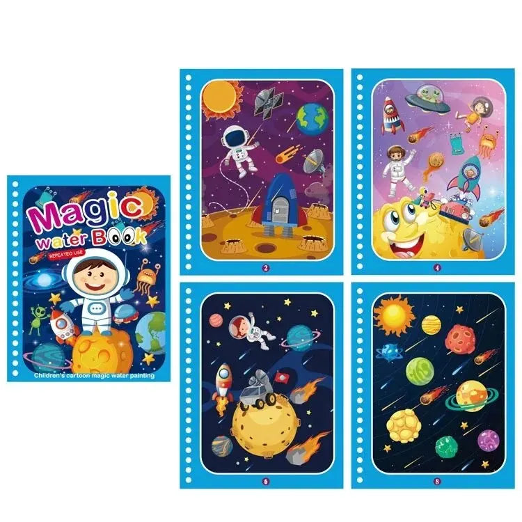 Magic Water Drawing Book – Reusable Montessori Coloring Toy for Kids