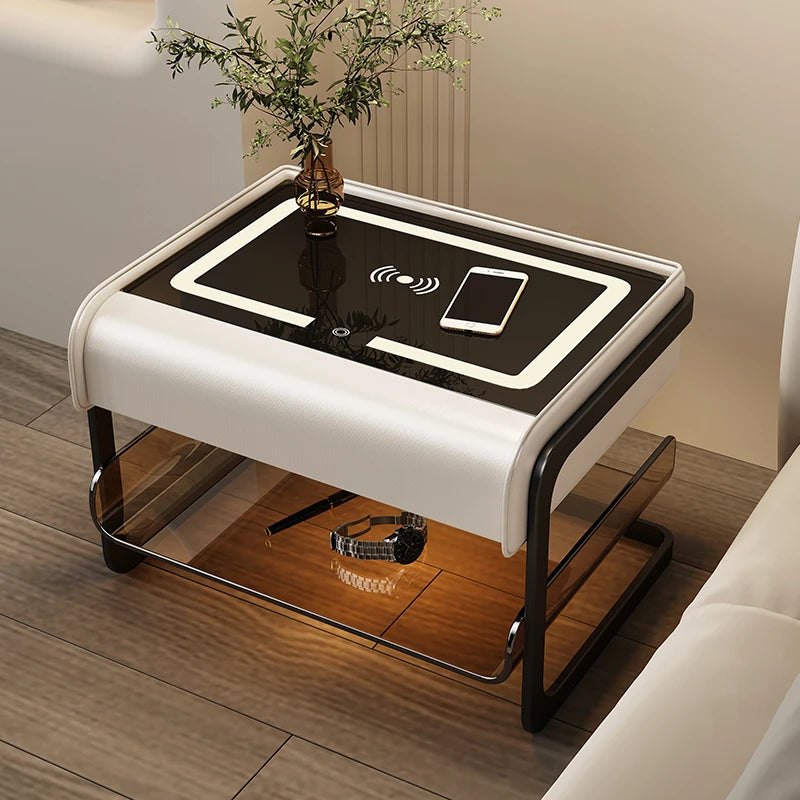 Smart Charging Nightstand – Nordic Luxury Bedside Table