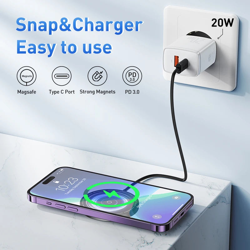 Baseus 15W Magnetic Wireless Charger for iPhone | Fast Charging Pad