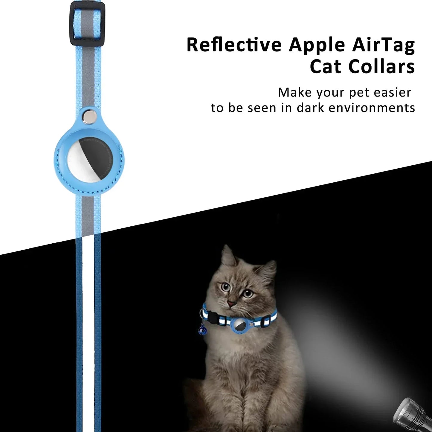 Anti-Lost Reflective Cat Collar – For AirTag