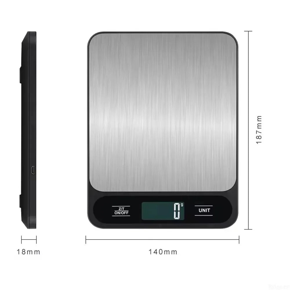 Smart Digital Kitchen Scale – USB Rechargeable & Waterproof