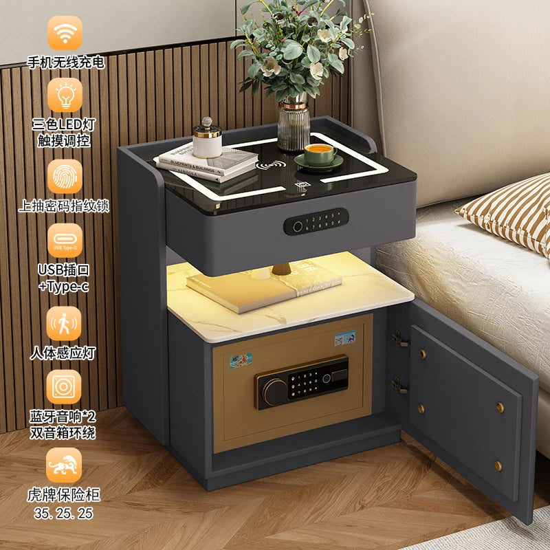 Nordic Smart Bedside Organizer – Trendy & Functional Console