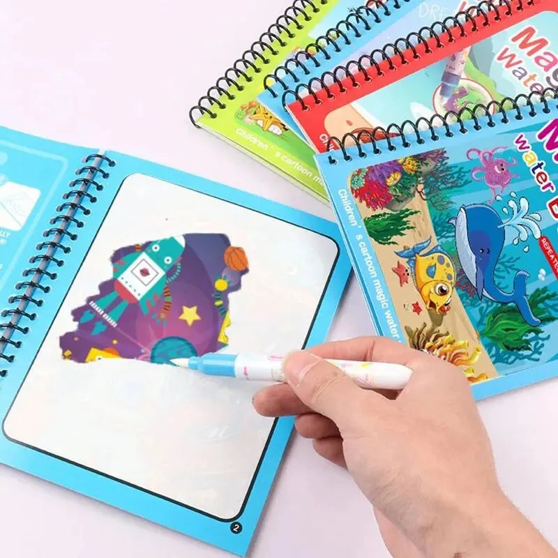 Magic Water Drawing Book – Reusable Montessori Coloring Toy for Kids
