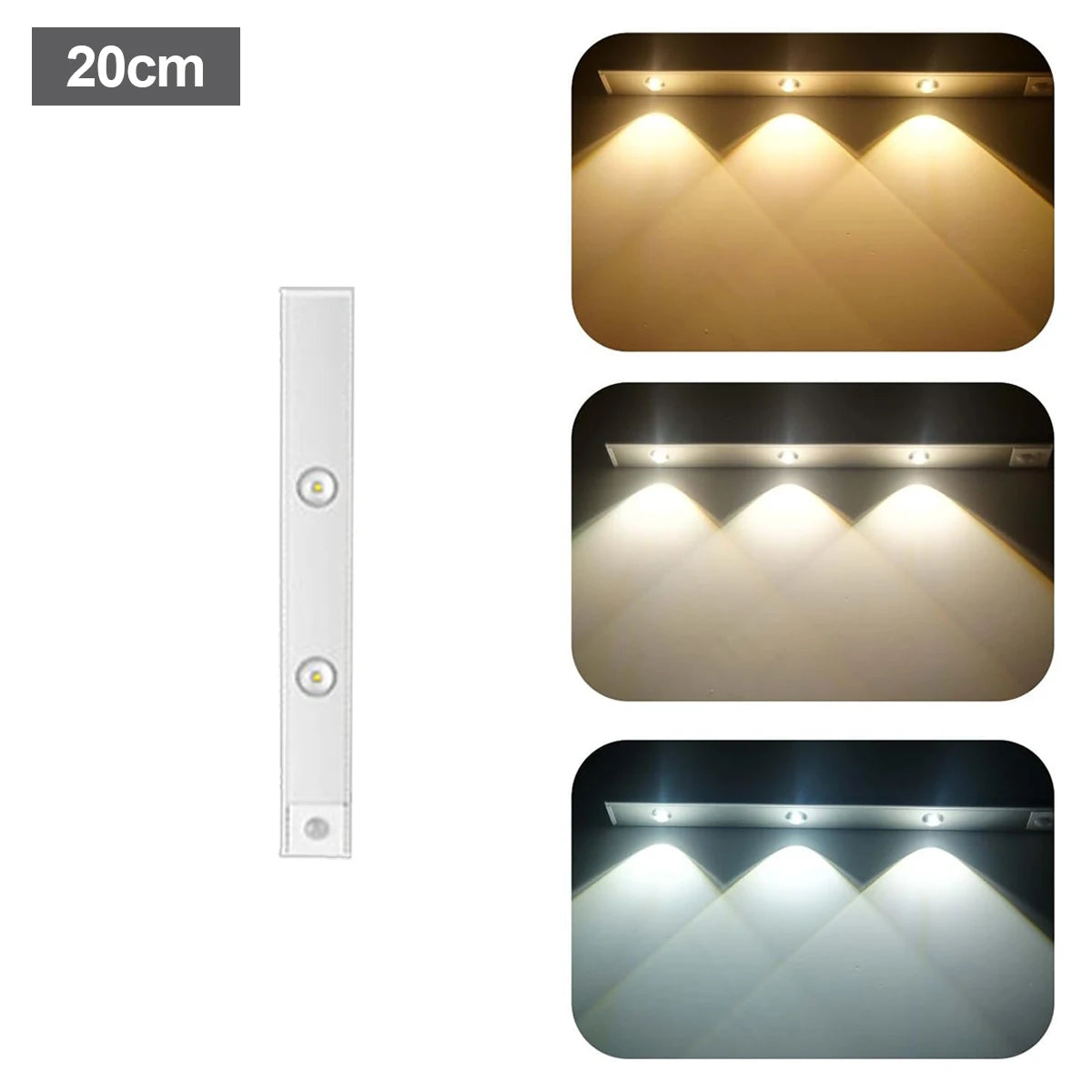 Ultra Slim LED Motion Sensor Light – USB Rechargeable Cabinet Strip (10–50cm)