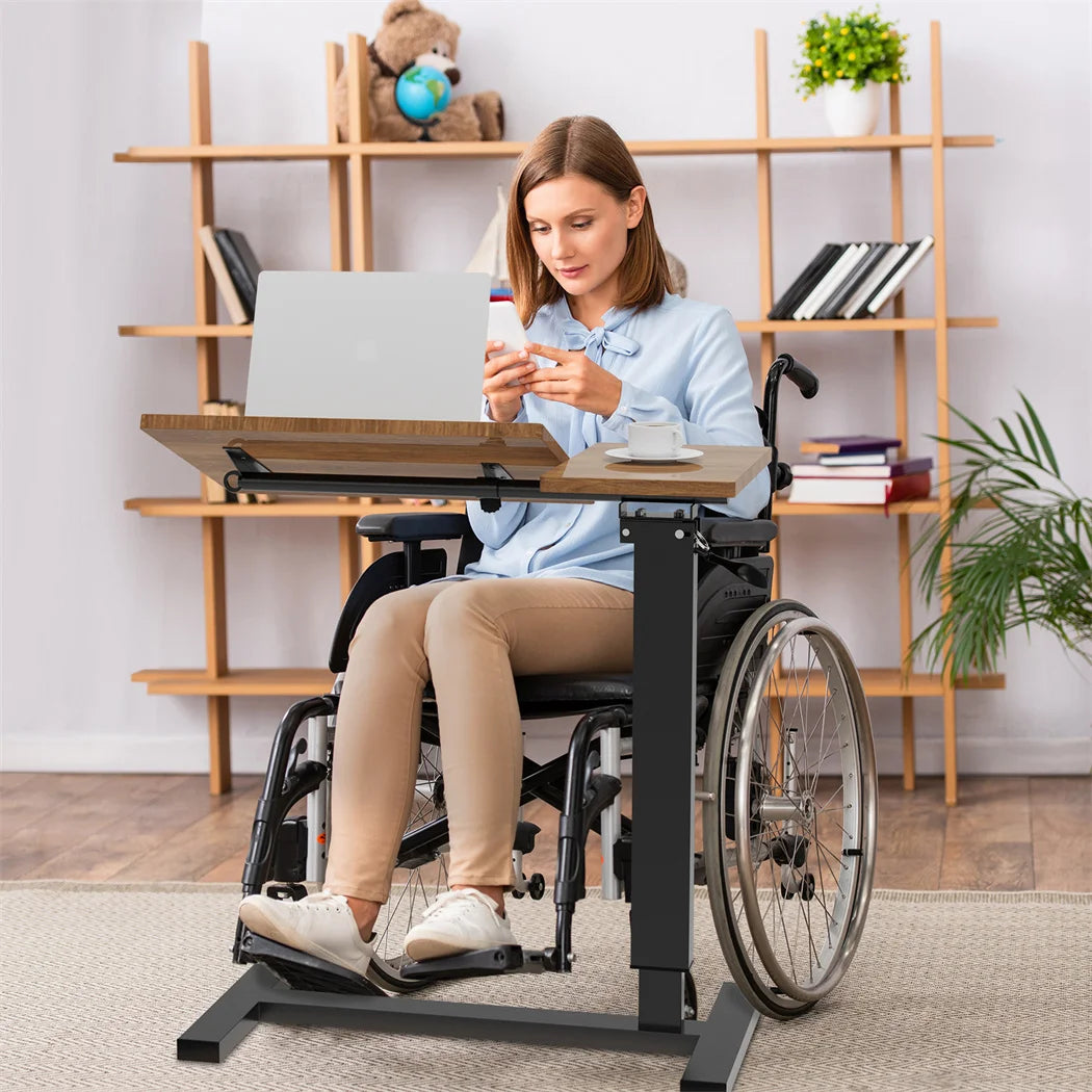 LUVODI Adjustable Overbed Laptop Desk – Rolling Bedside Table