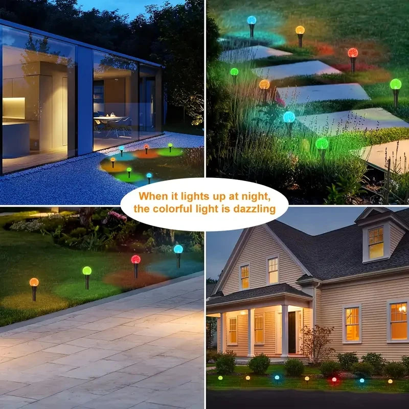30 LED Solar Bubble Ball Pathway Lights – Waterproof Garden String Lights for Outdoor Decoration
