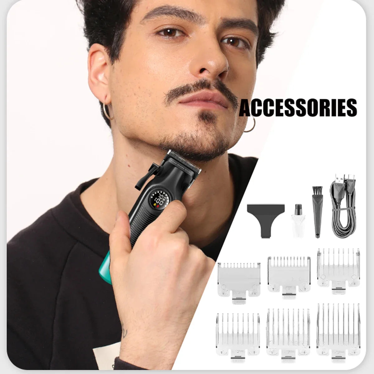 VGR V-196 Pro Hair Clipper | Cordless with LED Display