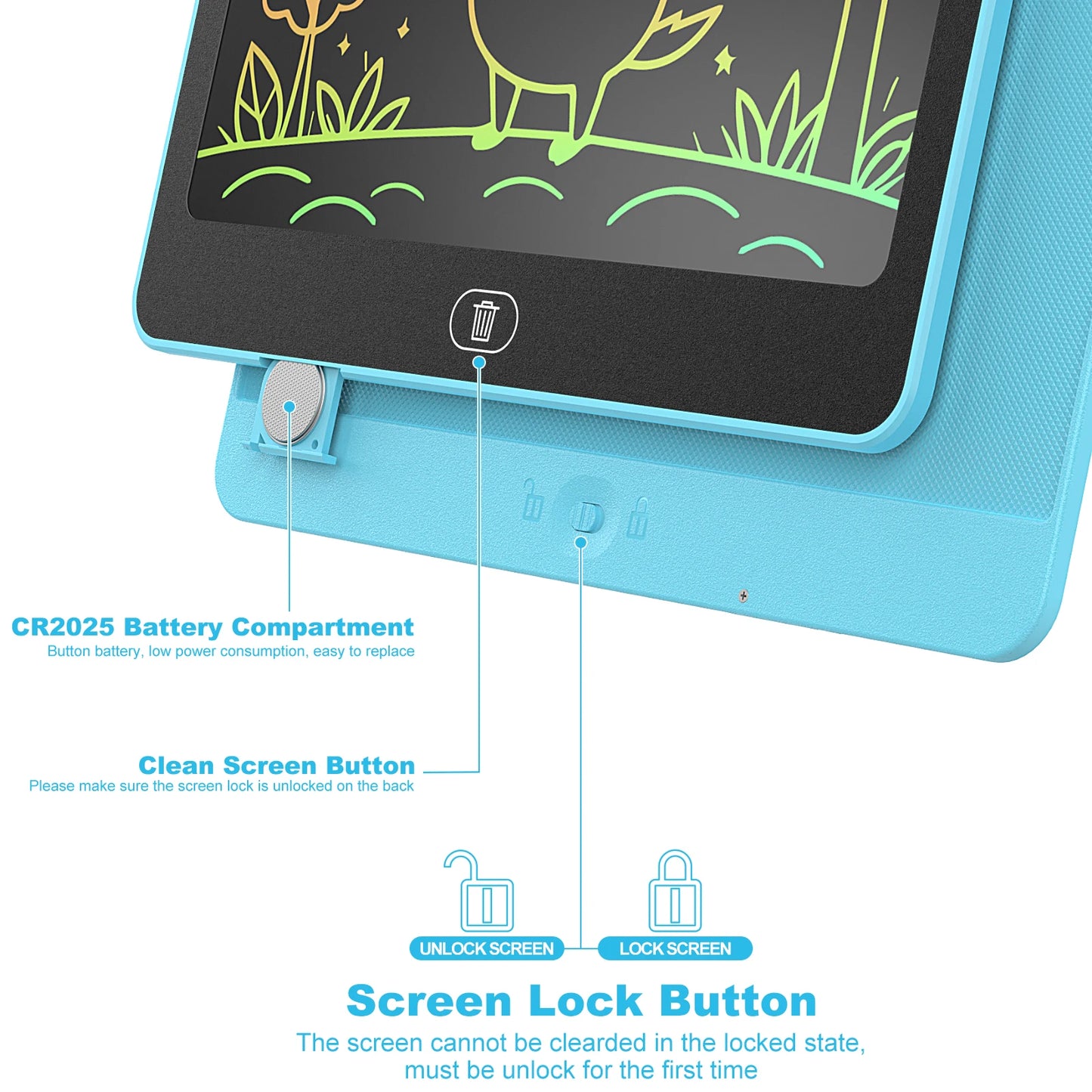 16″ Colorful LCD Drawing Pad – Kids Educational Tablet
