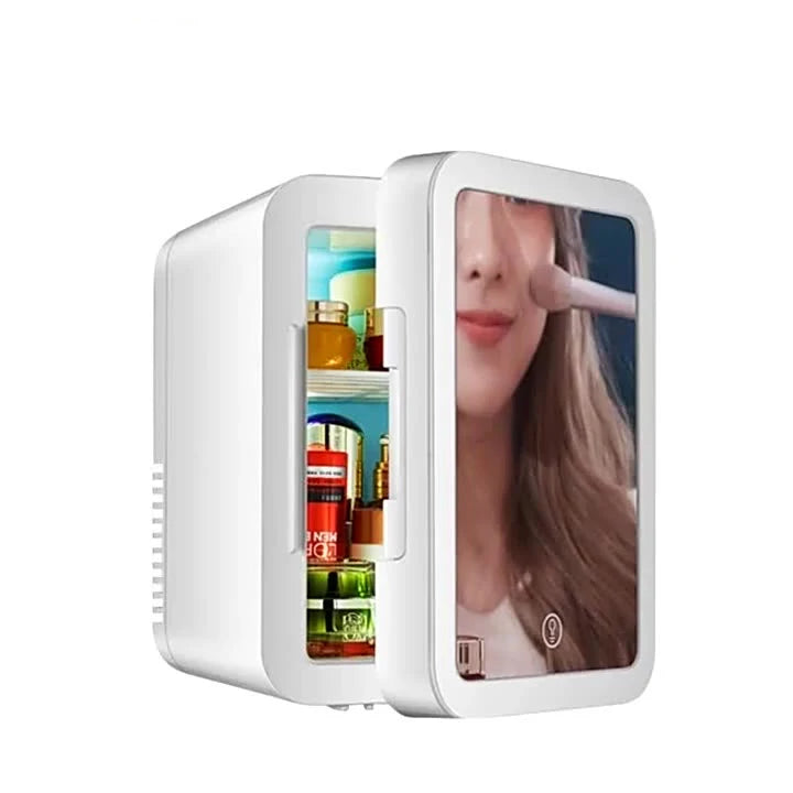 4L Mini Beauty Fridge – With LED Mirror & Portable Cooling