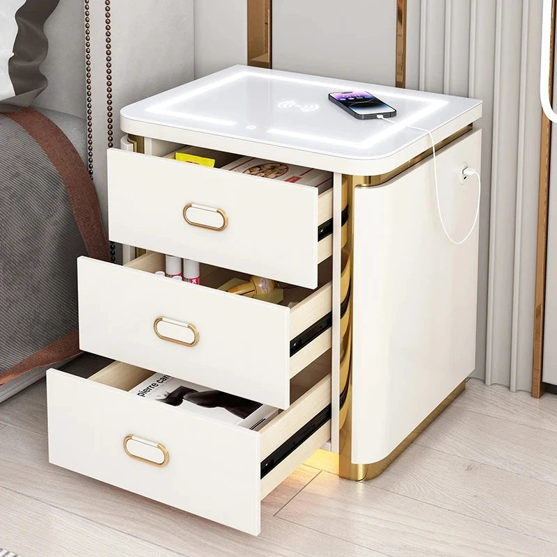 Nordic Luxury Bedside Table with Drawers – Unique Design