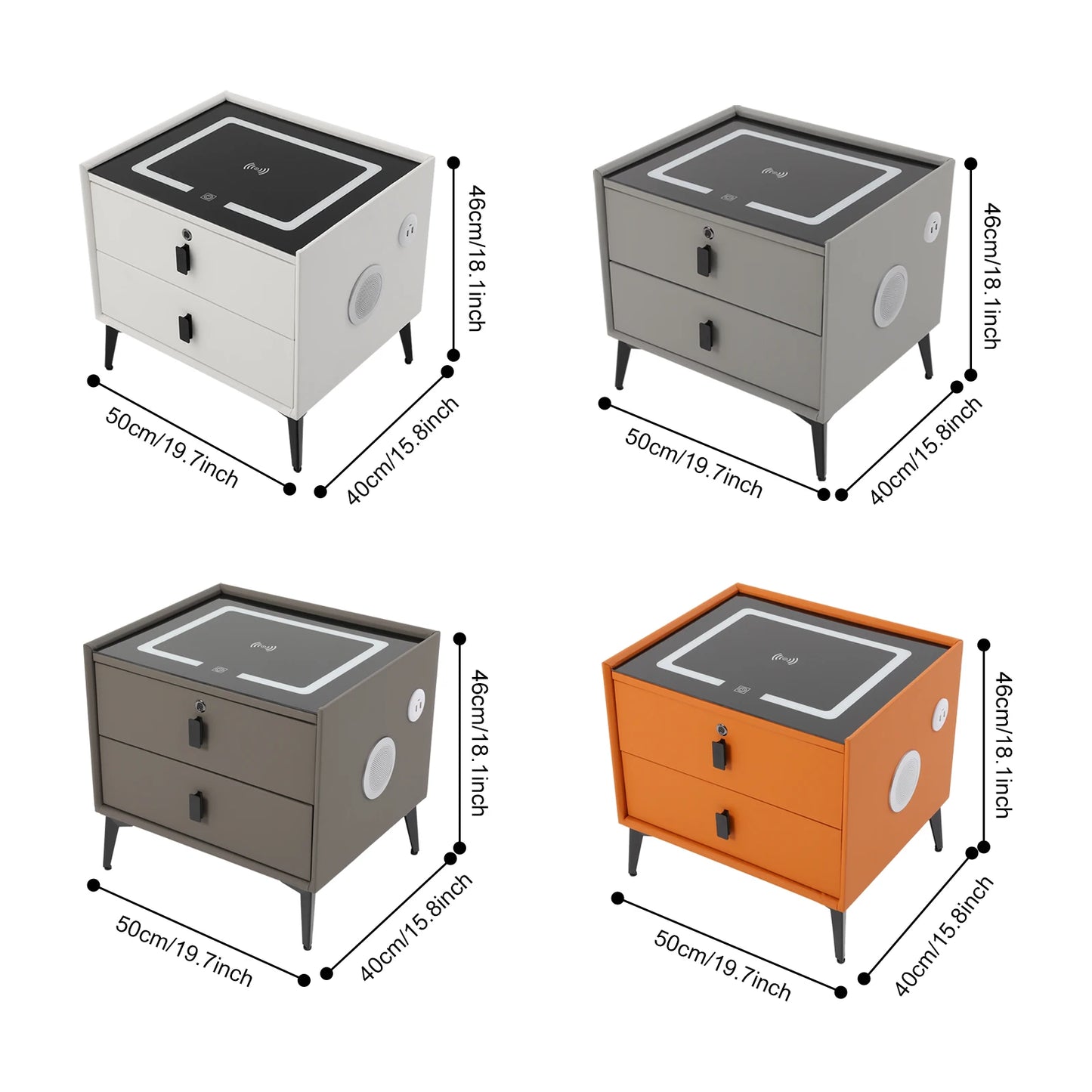 Smart LED Nightstand with Bluetooth & Wireless Charging