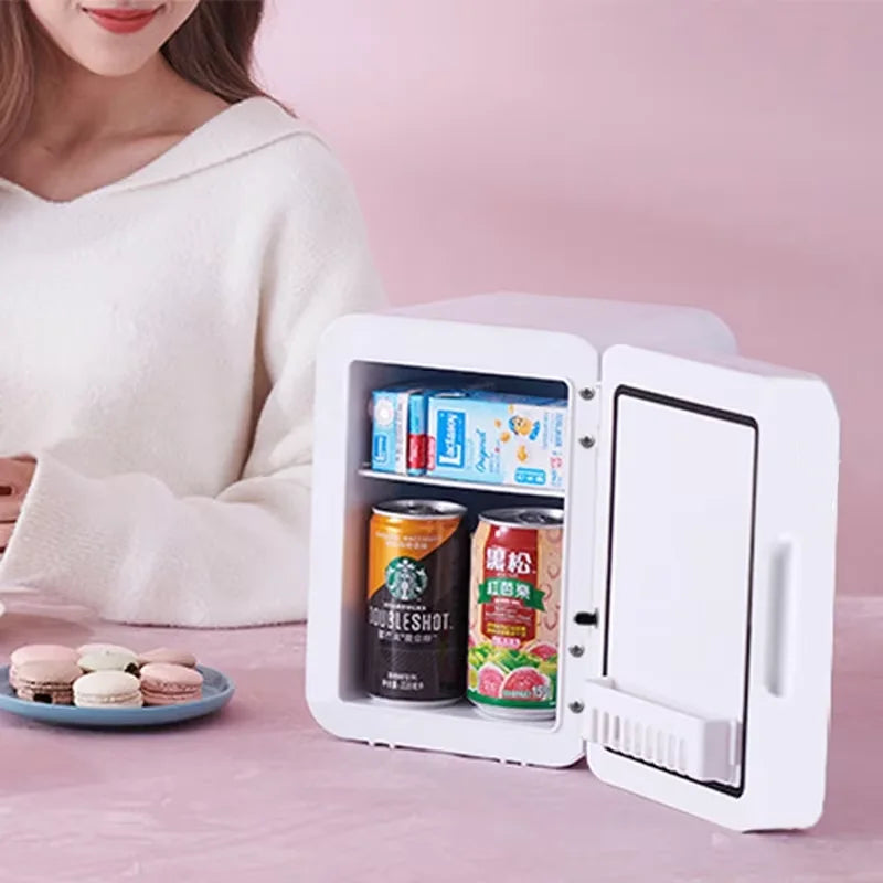 4L Mini Beauty Fridge – With LED Mirror & Portable Cooling