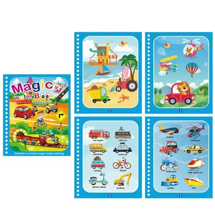 Magic Water Drawing Book – Reusable Montessori Coloring Toy for Kids