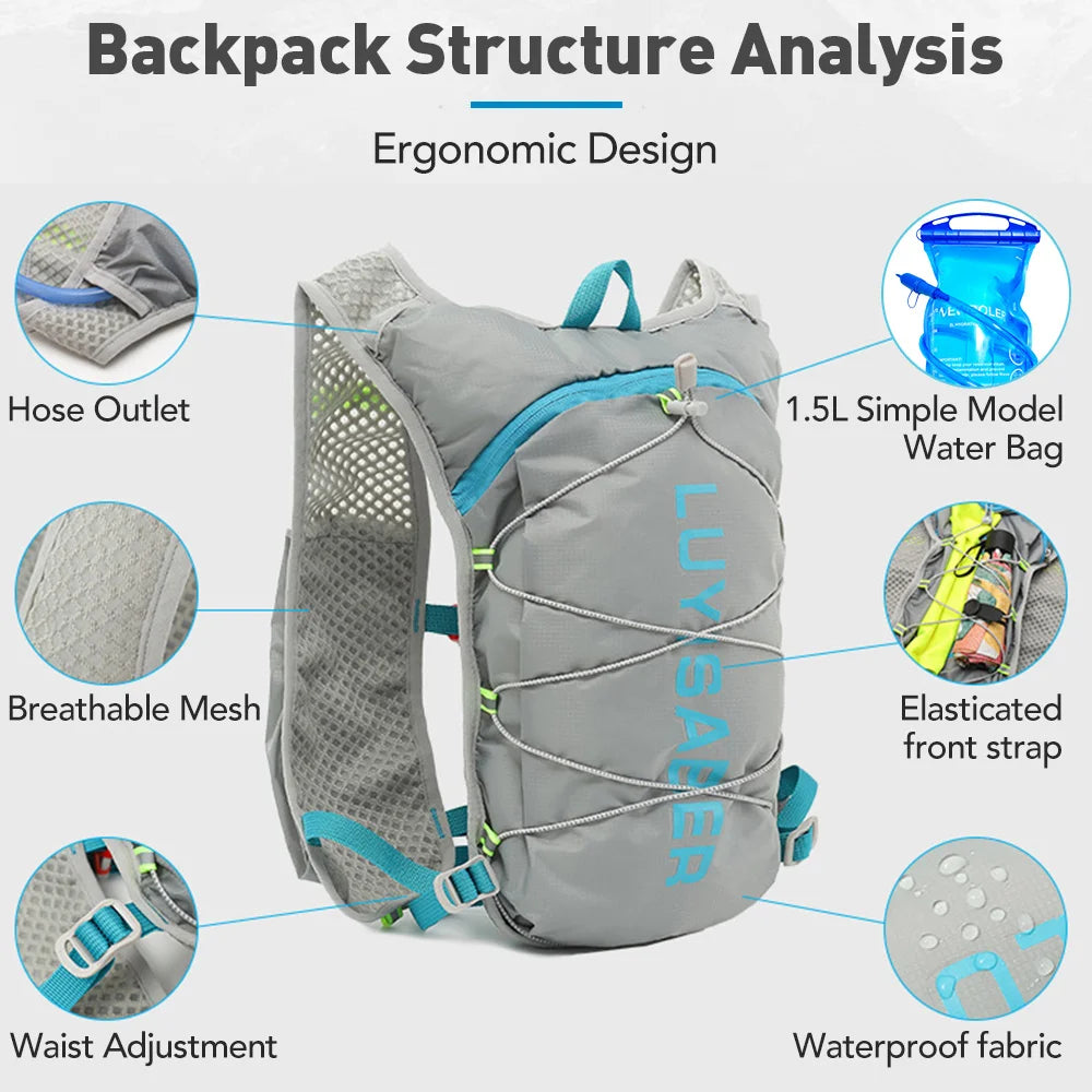 Ultralight Running Hydration Vest – Unisex Trail & Cycling Backpack