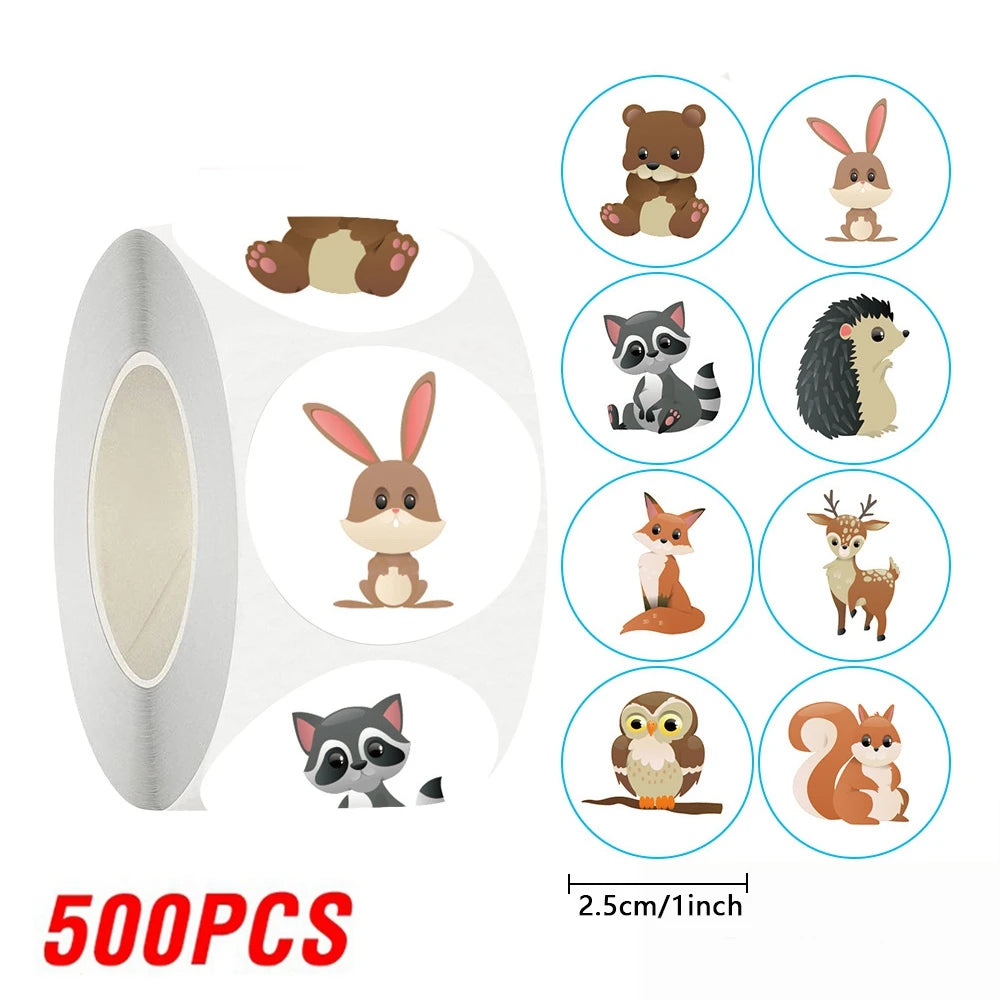 Animal Reward Stickers for Kids – 100-500pcs Cute Cartoon Motivation Stickers for Gifts & School