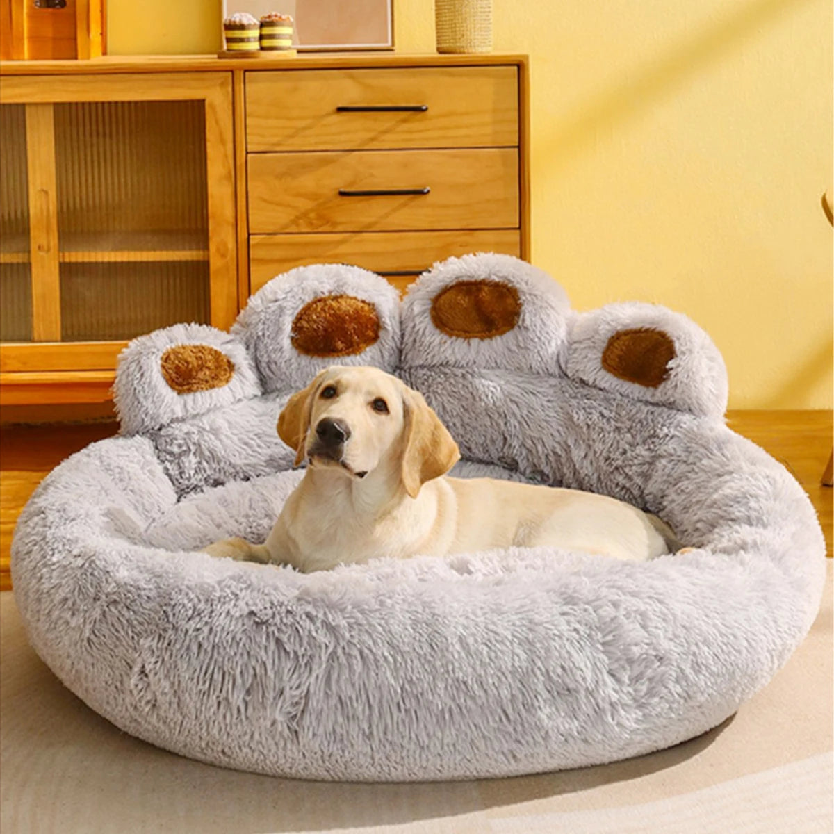 Fluffy Soft Pet Bed – Washable & Cozy for Cats & Dogs
