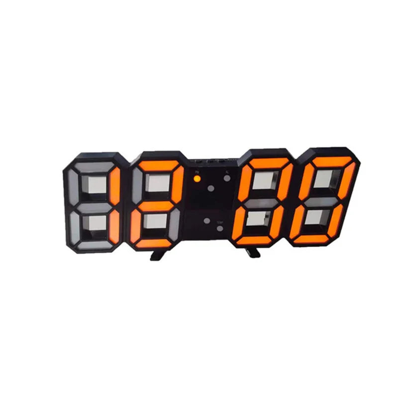 3D LED Digital Wall Clock – Date, Time & Temperature Display
