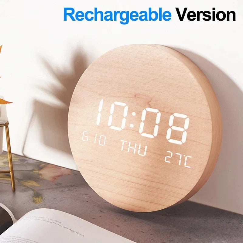 LED Digital Wall Clock – Multi-Function Silent Display with Time, Date & Temperature