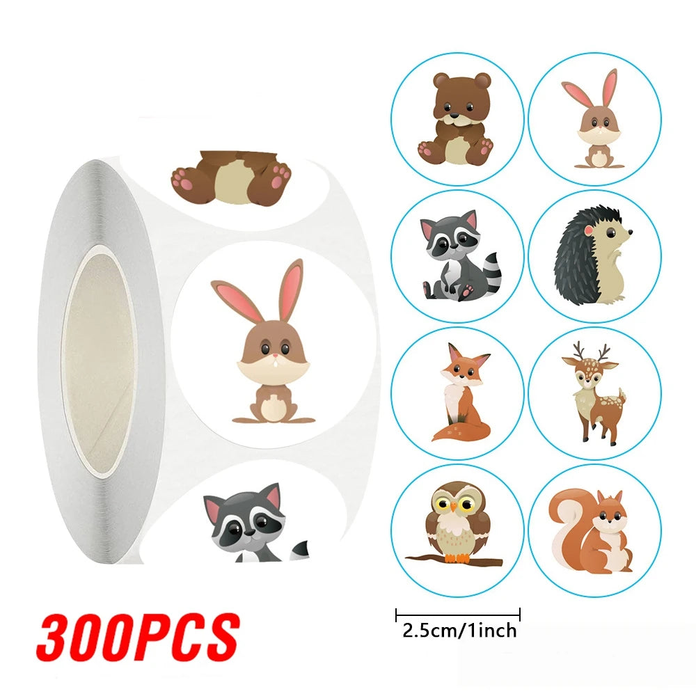 Animal Reward Stickers for Kids – 100-500pcs Cute Cartoon Motivation Stickers for Gifts & School