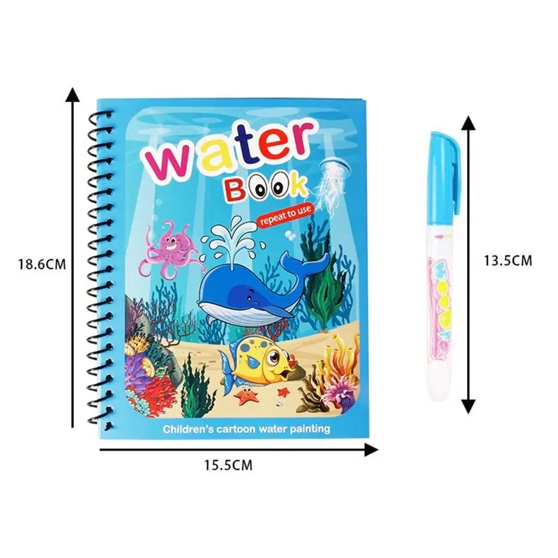 Magic Water Drawing Book – Reusable Montessori Coloring Toy for Kids