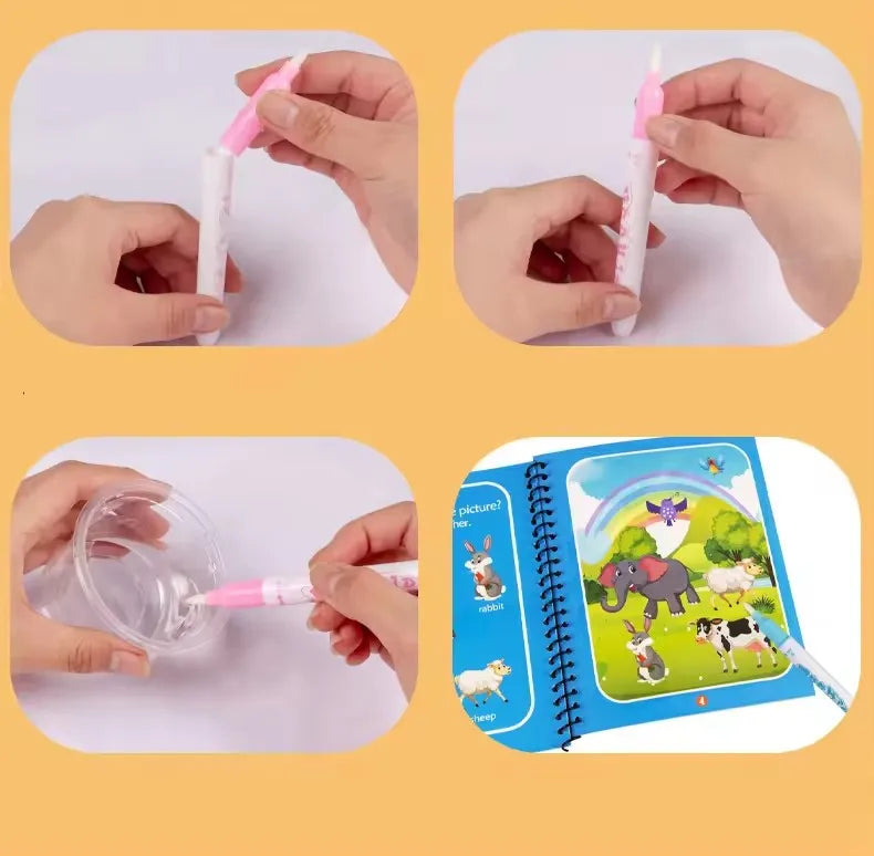 Magic Water Drawing Book – Reusable Montessori Coloring Toy for Kids