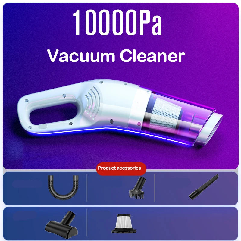 Wireless Handheld Vacuum Cleaner – 10000PA Rechargeable for Home & Car