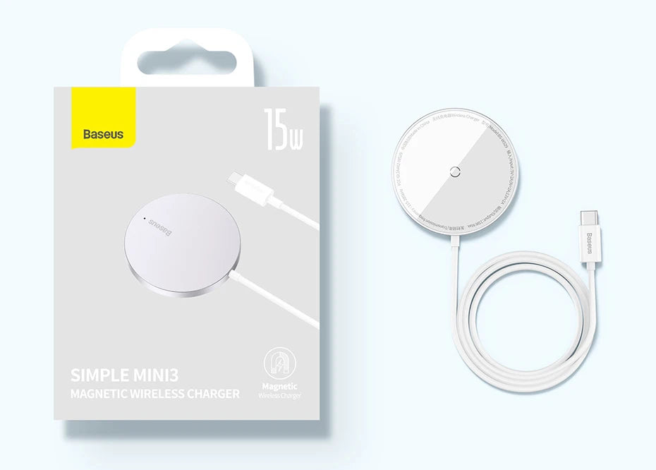 Baseus 15W Magnetic Wireless Charger for iPhone | Fast Charging Pad