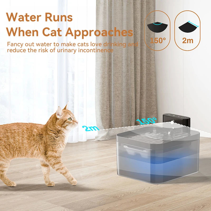 Wireless Smart Pet Water Fountain – Infrared Sensor