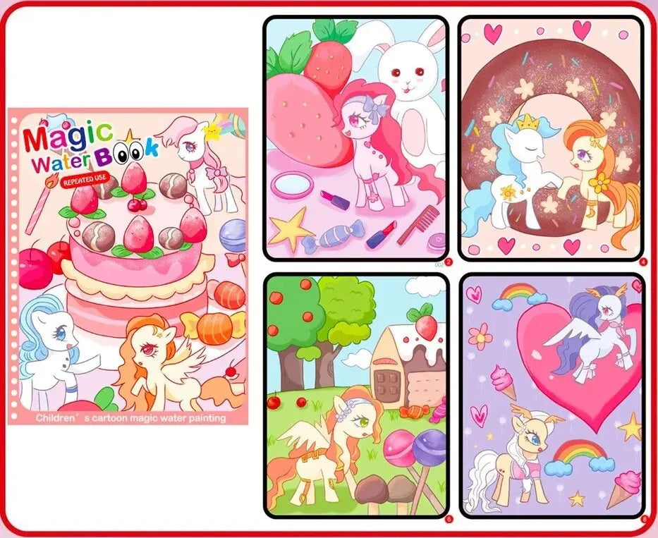 Magic Water Drawing Book – Reusable Montessori Coloring Toy for Kids