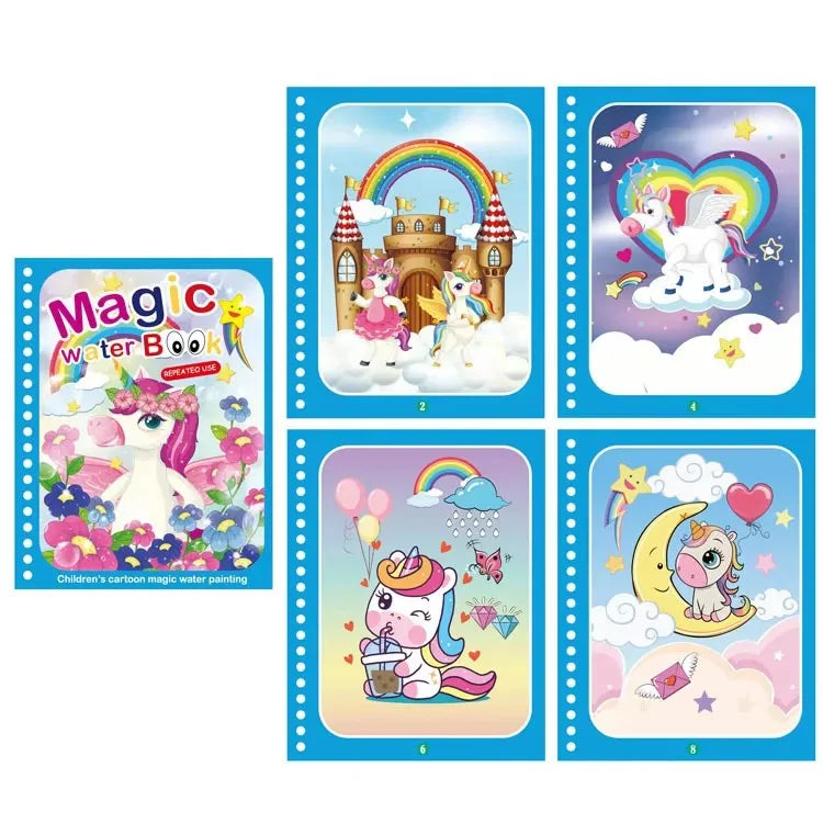 Magic Water Drawing Book – Reusable Montessori Coloring Toy for Kids