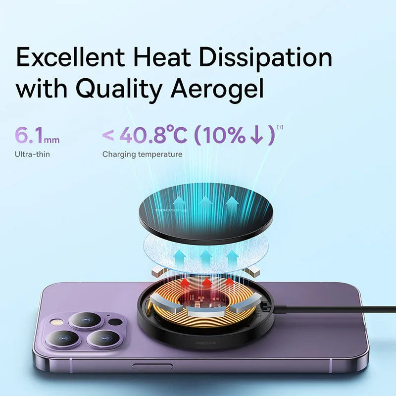 Baseus 15W Magnetic Wireless Charger for iPhone | Fast Charging Pad