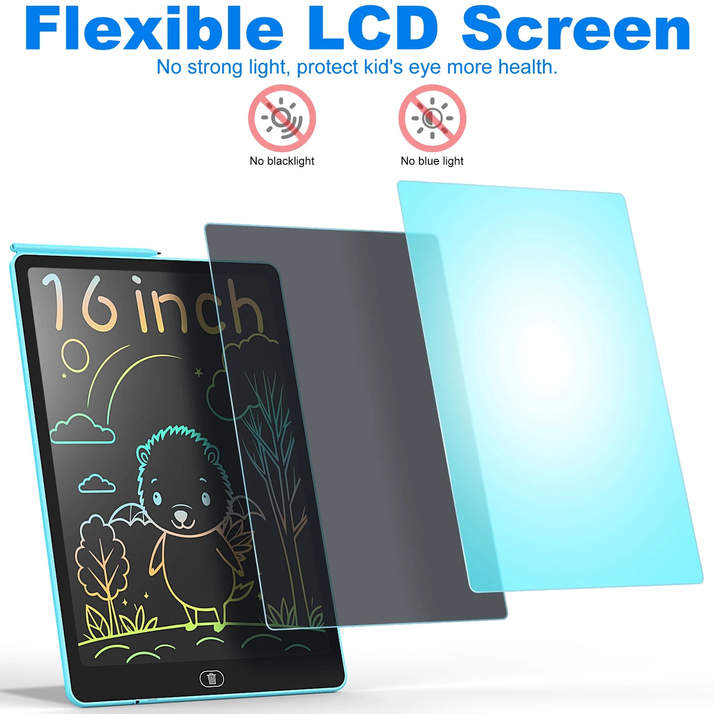 16″ Colorful LCD Drawing Pad – Kids Educational Tablet
