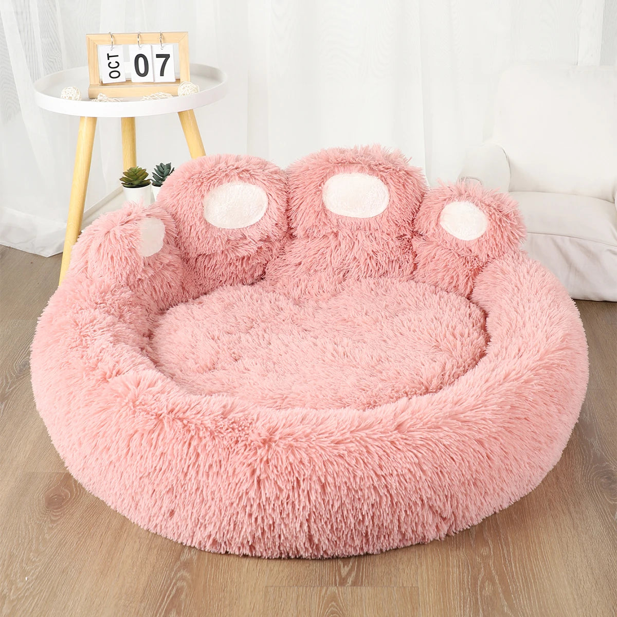 Fluffy Soft Pet Bed – Washable & Cozy for Cats & Dogs
