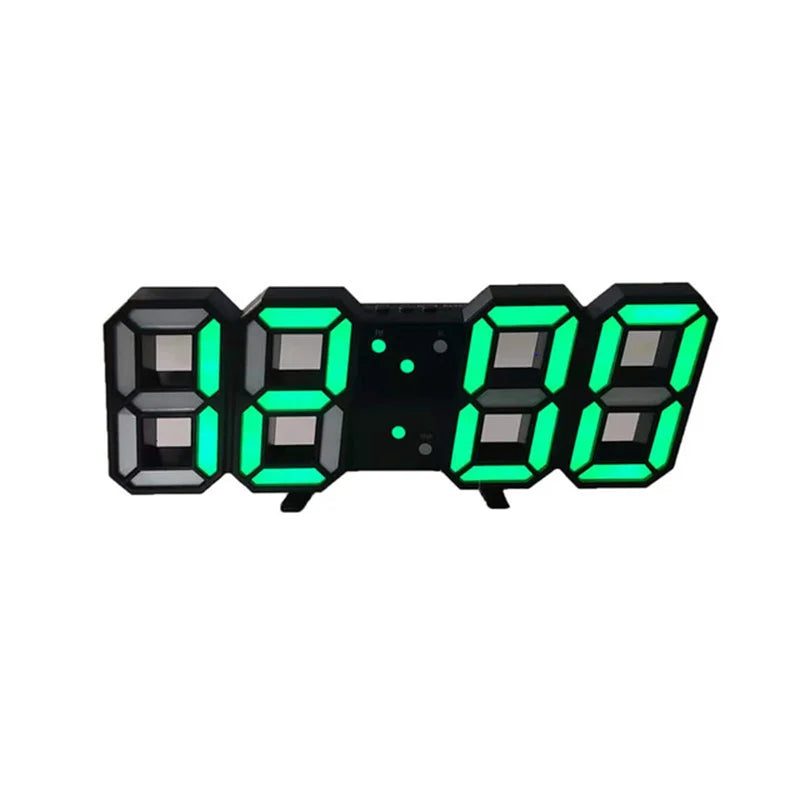 3D LED Digital Wall Clock – Date, Time & Temperature Display