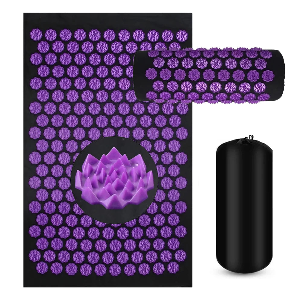 Acupressure Massage Mat & Pillow Set – Relaxation for Back, Neck & Feet Relief