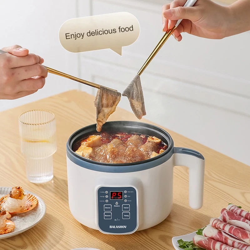 Mini Multi-Cooker Pot – 1.2L Electric Hotpot for 1–2 People