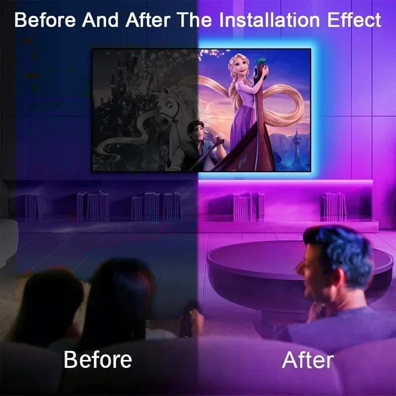✅ RGB USB LED Strip Lights – APP Controlled Mood Lighting