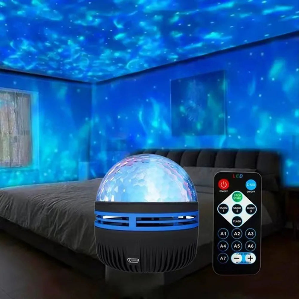 Northern Lights LED Starry Sky Projector – Remote Control Night Light for Home, Bedroom & Parties
