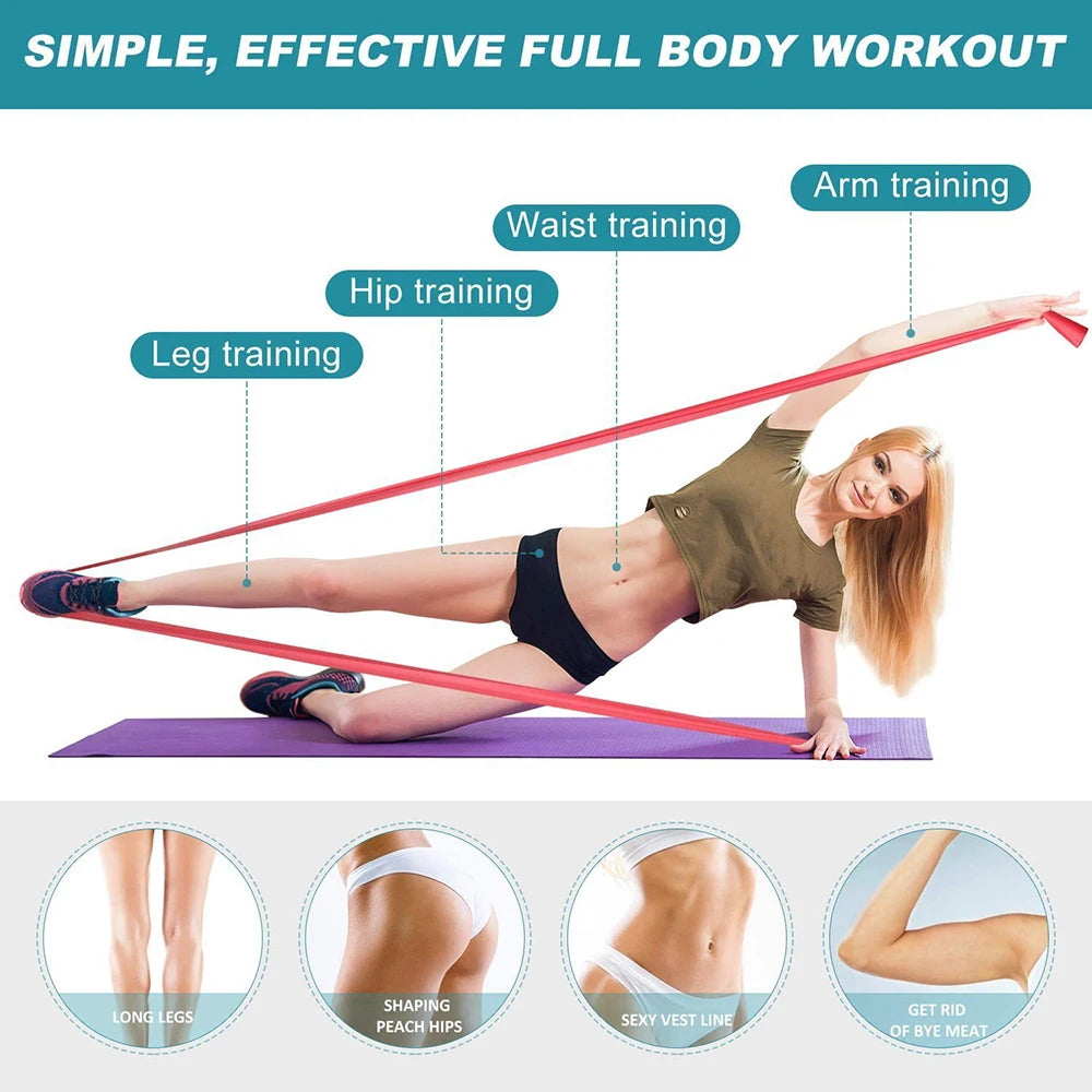 Natural Latex Resistance Bands Set – For Yoga, Pilates & Full Body Home Workouts