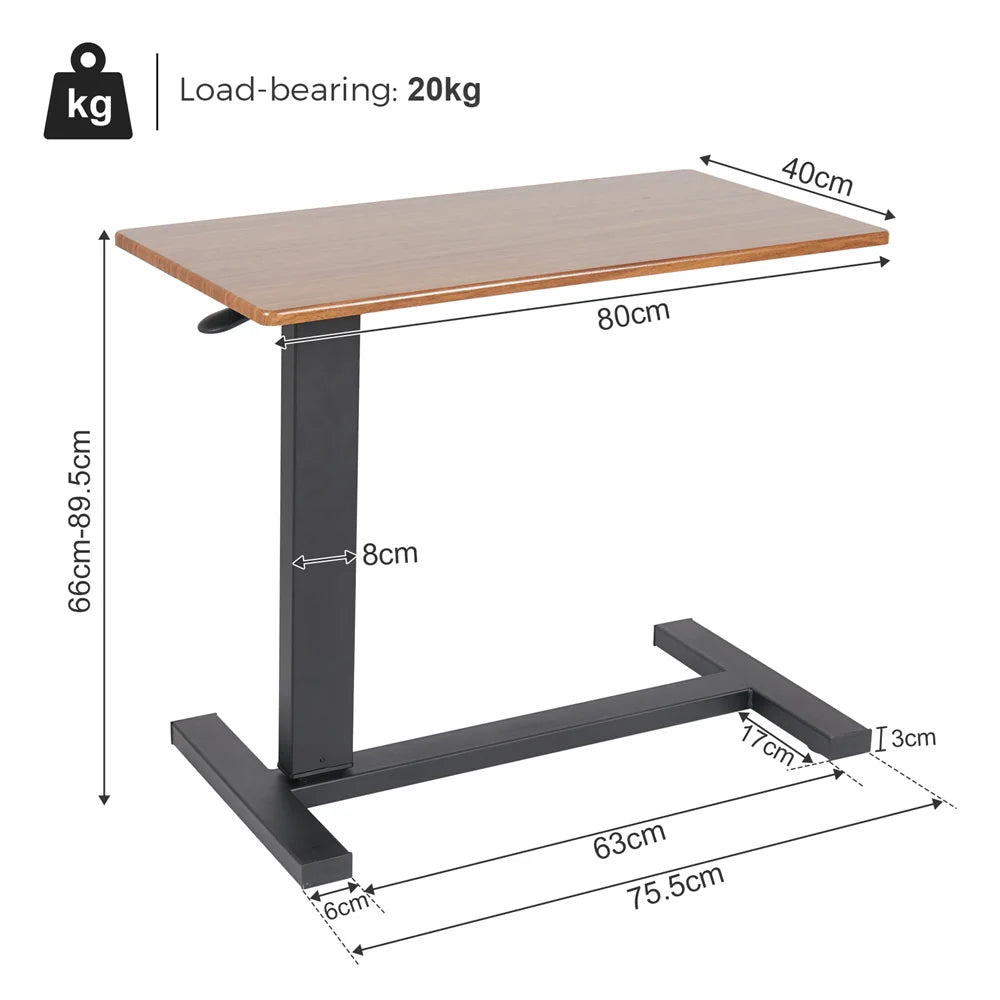 LUVODI Adjustable Overbed Laptop Desk – Rolling Bedside Table