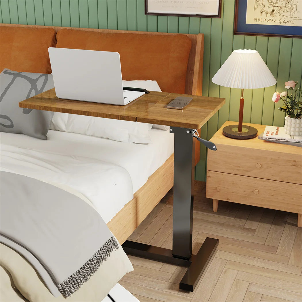 LUVODI Adjustable Overbed Laptop Desk – Rolling Bedside Table