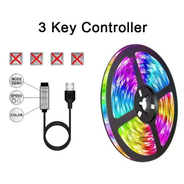 ✅ RGB USB LED Strip Lights – APP Controlled Mood Lighting