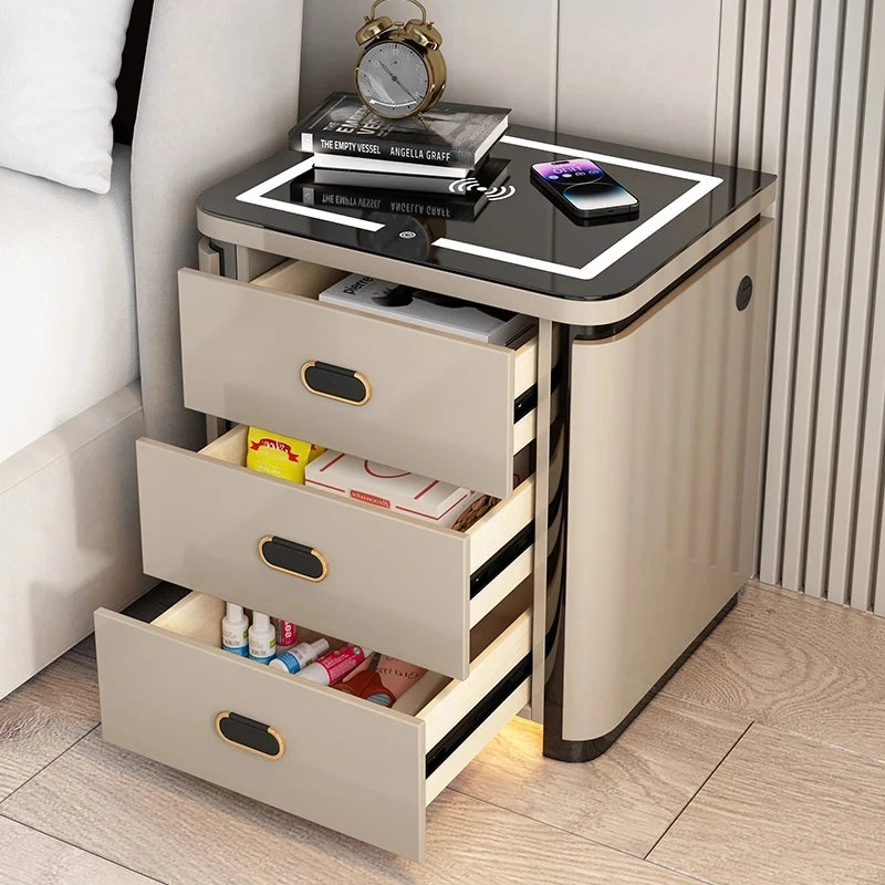 Nordic Luxury Bedside Table with Drawers – Unique Design