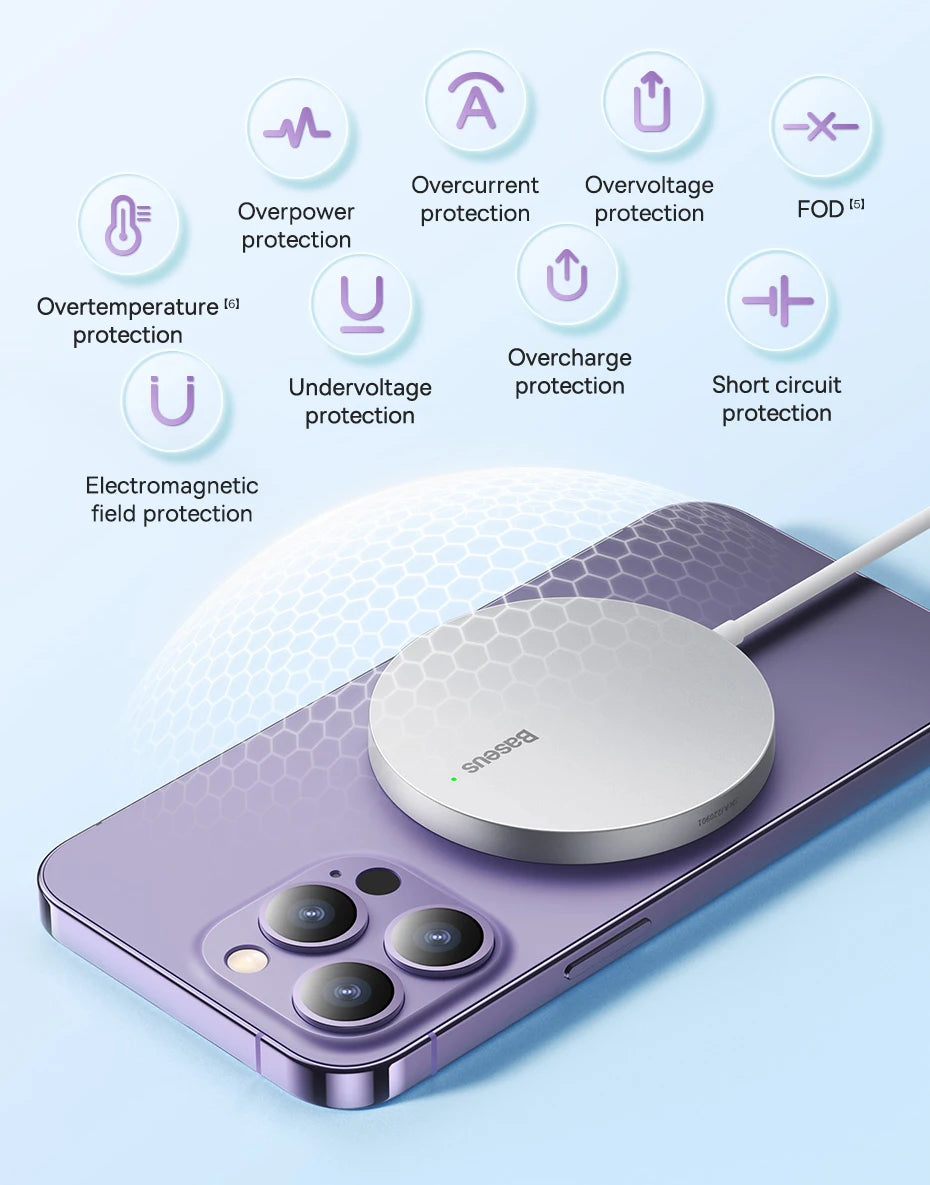 Baseus 15W Magnetic Wireless Charger for iPhone | Fast Charging Pad