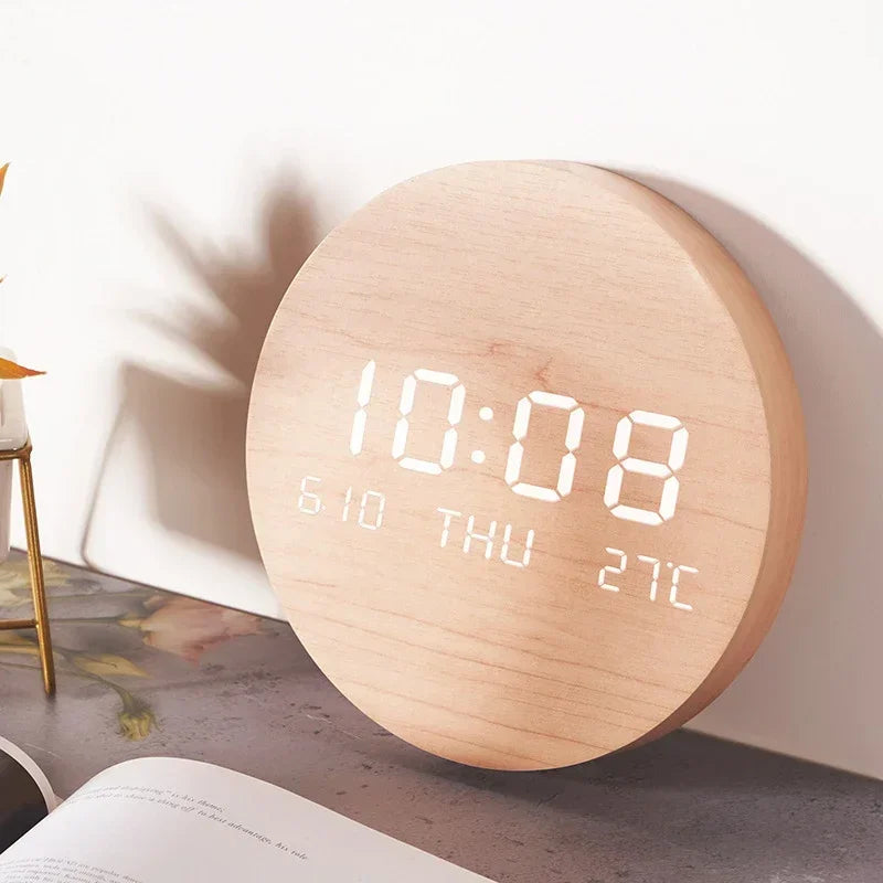 LED Digital Wall Clock – Multi-Function Silent Display with Time, Date & Temperature