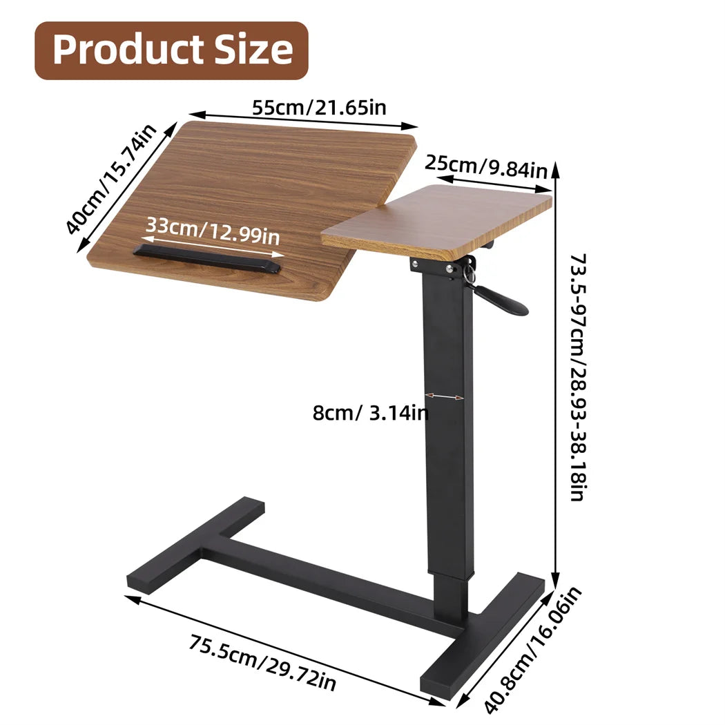 LUVODI Adjustable Overbed Laptop Desk – Rolling Bedside Table