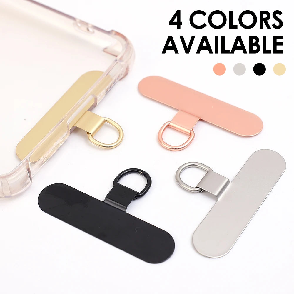 Universal Metal Phone Tether Tabs – Ultra-Thin Stainless Steel Straps (1/2/4 Pcs)