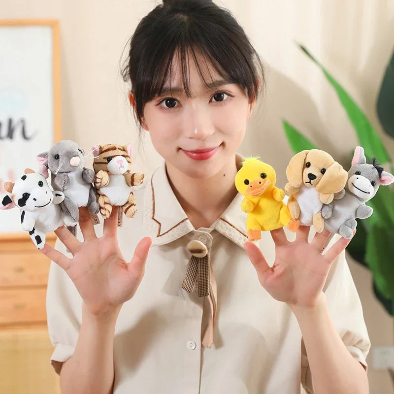 Animal Family Finger Puppets – Soft Plush Storytelling Toys for Kids